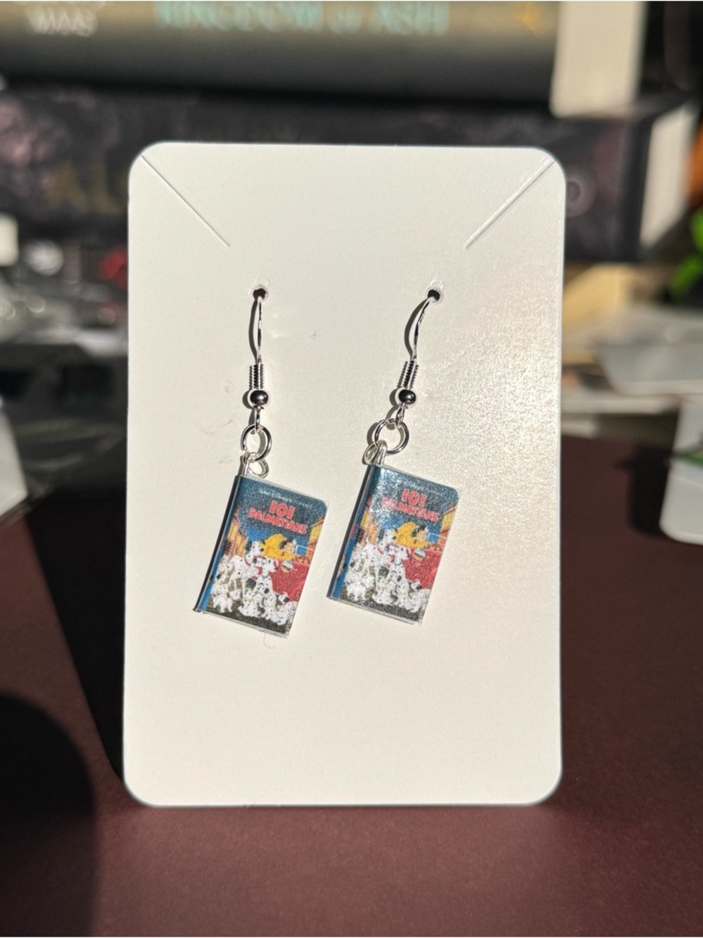 Disney 101 Dalmatians Book Charm Earrings - Black & White